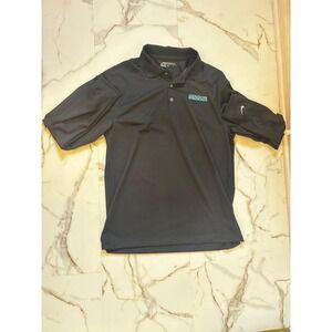 Nike Golf Dri Fit Black Polo Shirt Mens Size Medium Embroidered Gendon